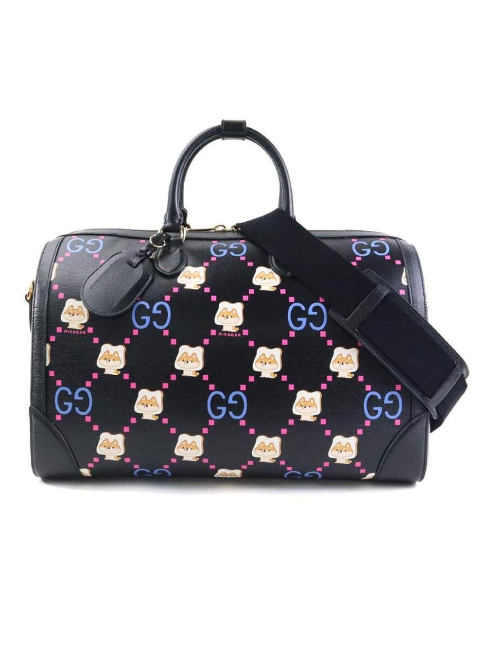 Auth Gucci Boston Bag Black X #293608G18B